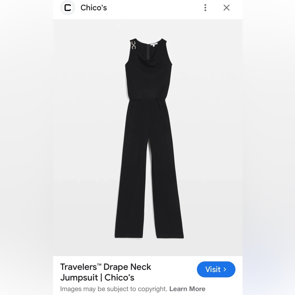 Chico's Elegant Black Jumpsuit with Sparkling Shoulder Detail!